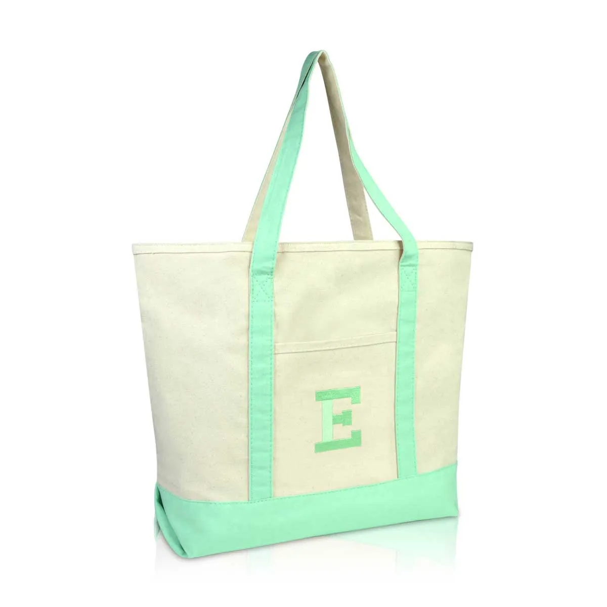 Dalix Initial Tote Bag Personalized Monogram Zippered Top Letter - E