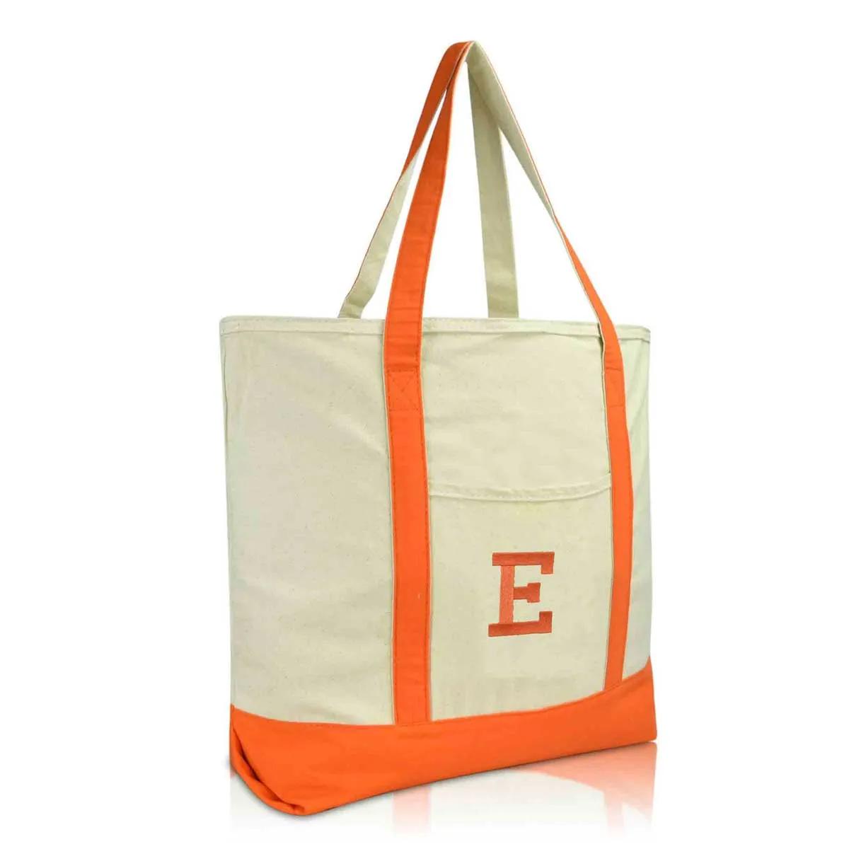 Dalix Initial Tote Bag Personalized Monogram Zippered Top Letter - E