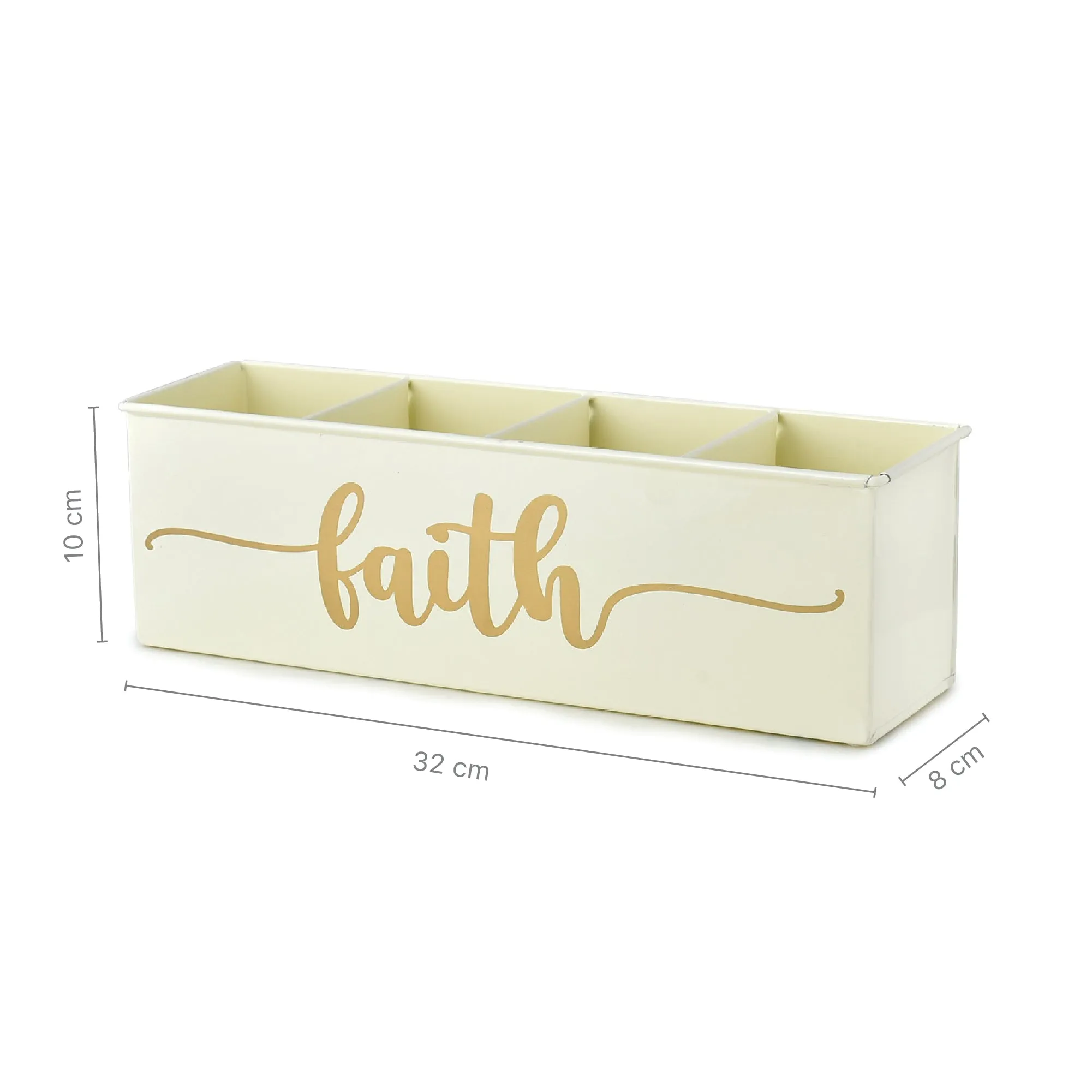 Elan Faith All In One Multifunctional Office Supplies Desk Organizer- Off White