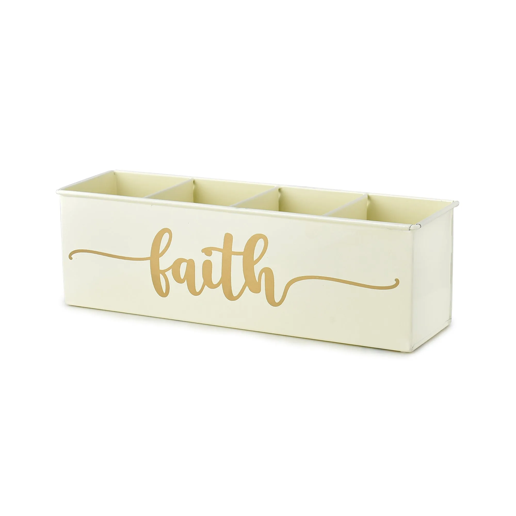 Elan Faith All In One Multifunctional Office Supplies Desk Organizer- Off White