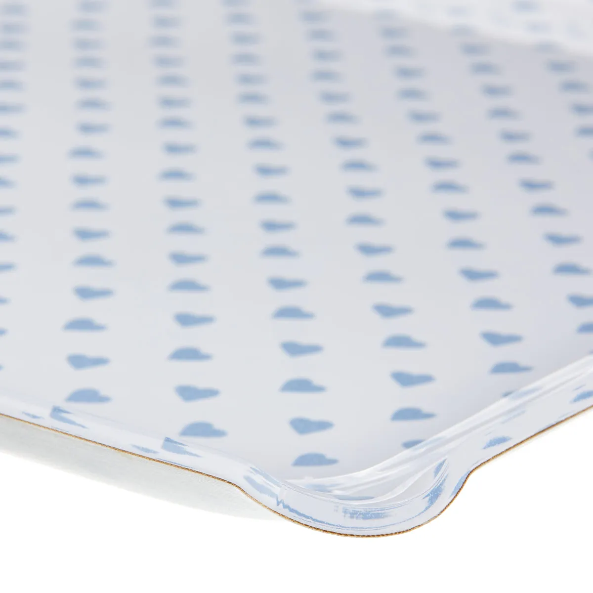 Fabric Tray Large Heart Blue