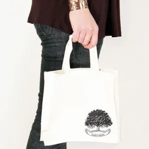 Family Oak Tree Personalized Tote Bag Mini Tote with Gussets Willow Green