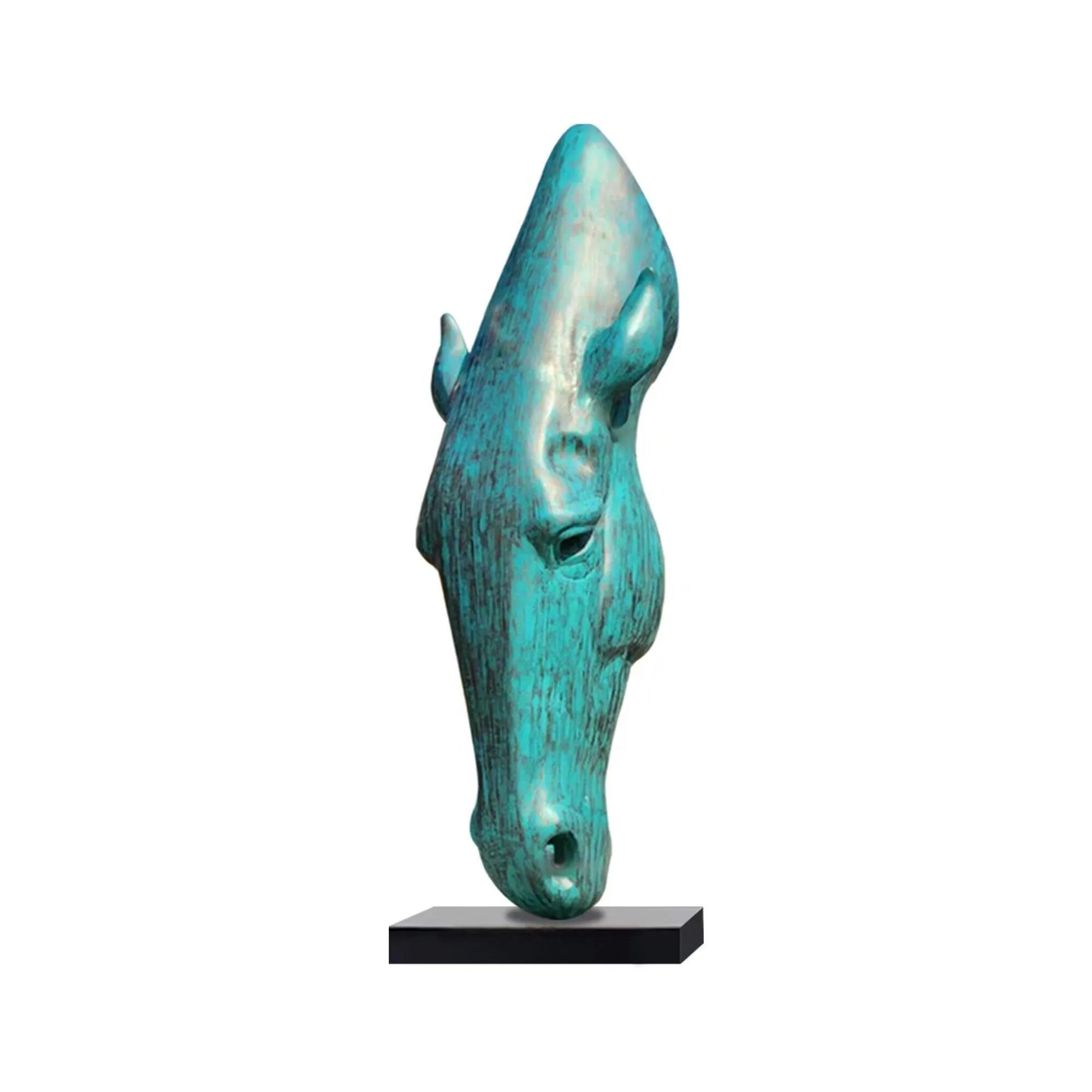 FINEST Art Supplies Verdigris Bronze Horse Head Sculpture FB-005