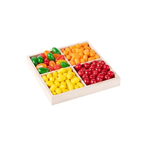 Four Sections Wooden Tray7x7x1.22 Square 6 Pack