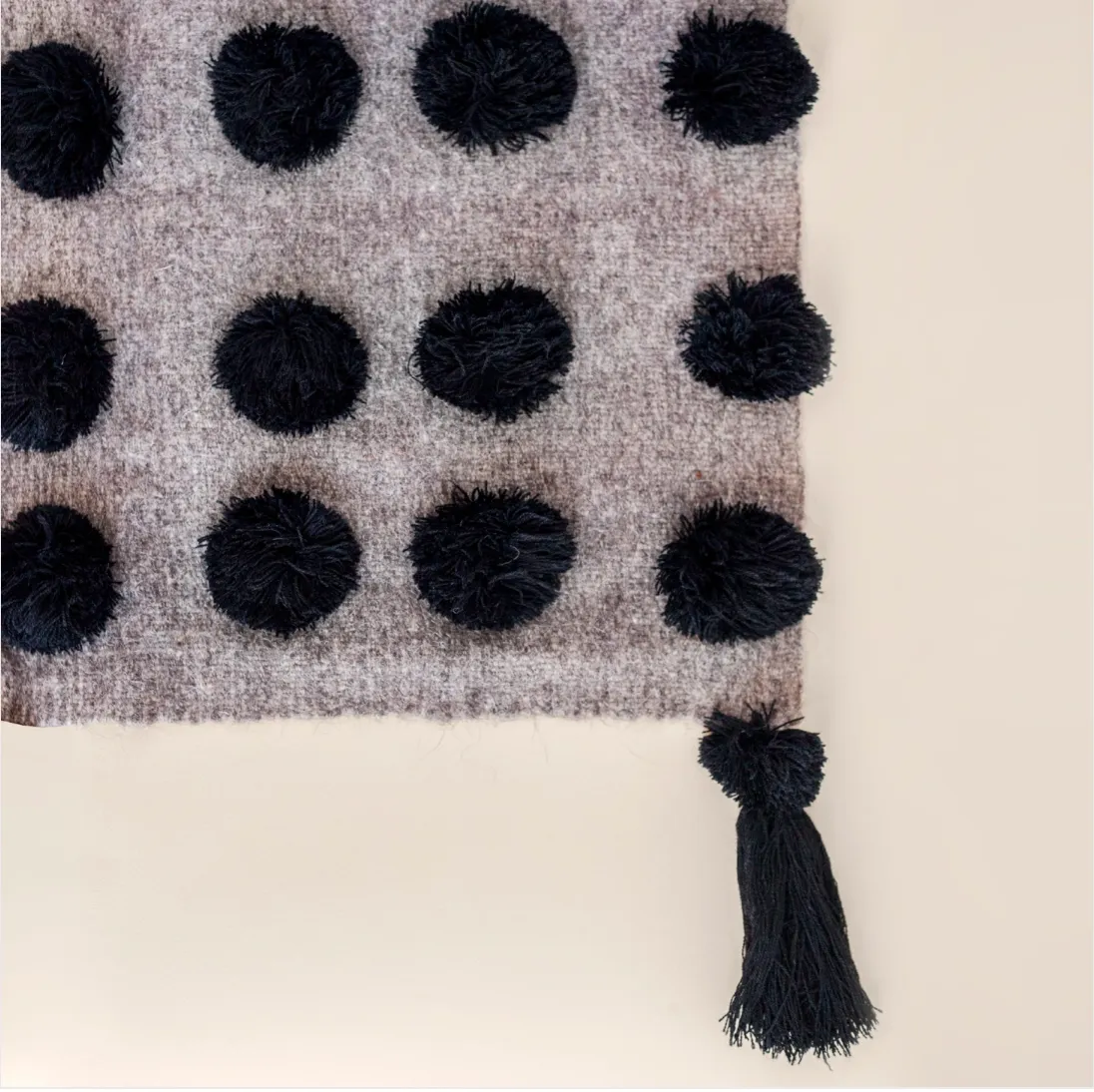 Handcrafted Wool Pom Pom Throw