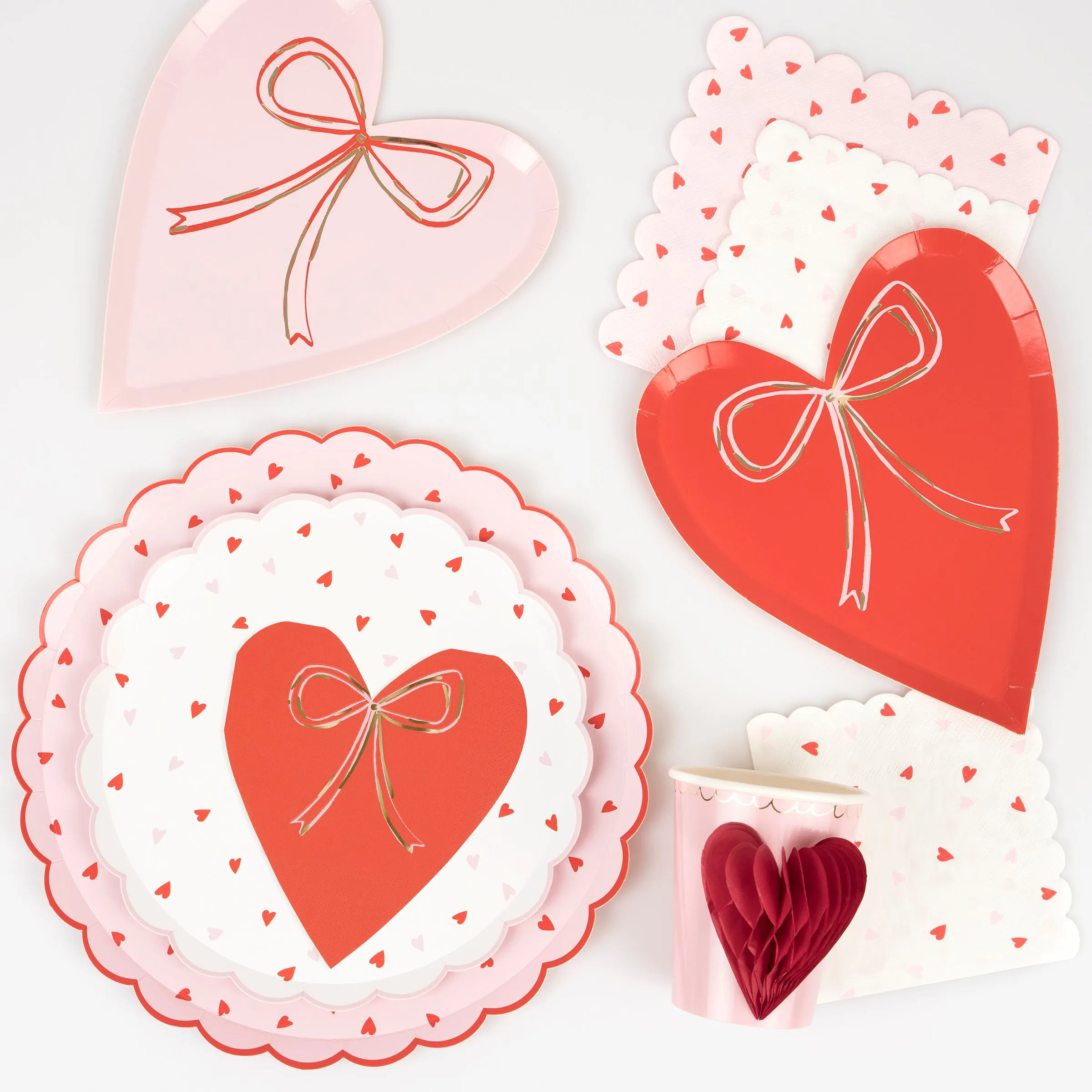 Heart Pattern Small Napkins (x 16)