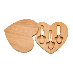 Heart-Shaped Cheese Board & Tool Set