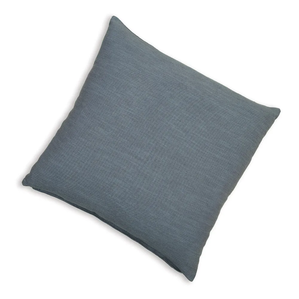 Ina 22 Inch Accent Throw Pillow Set of 4, Square, Classic Blue Cotton Linen By Casagear Home