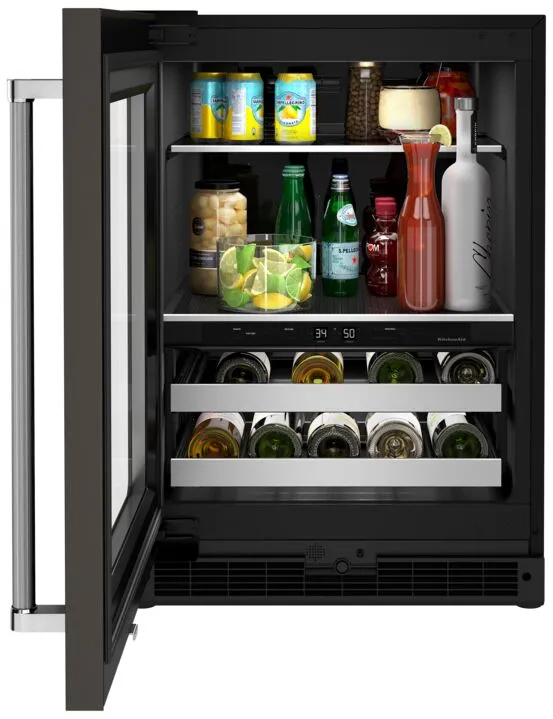 KitchenAid Fingerprint Resistant Black Stainless Steel 14-Bottle Beverage Centre (4.9 cu. ft.) - KUBL314KBS