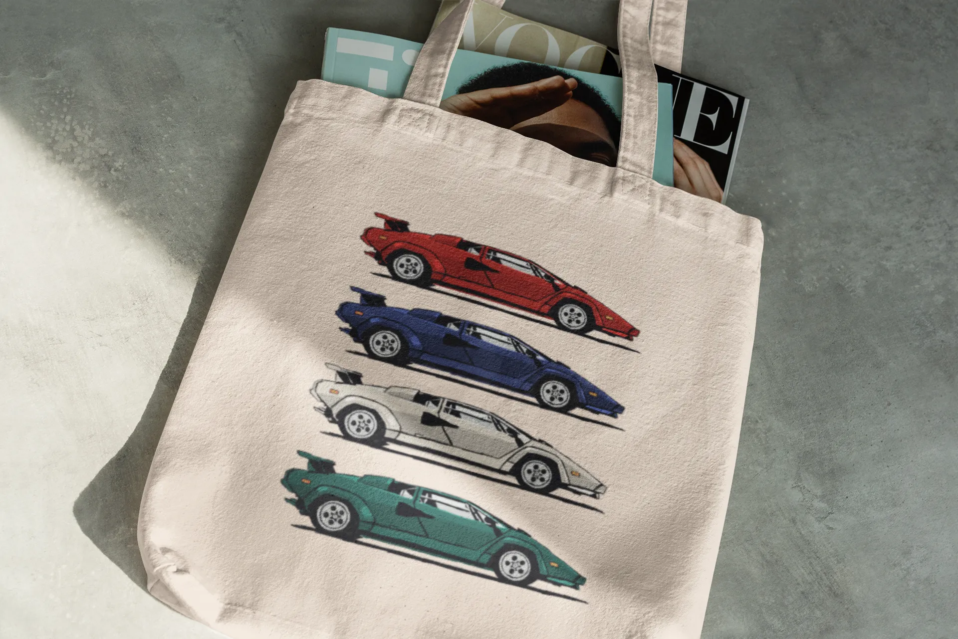 Lamborghini Countach Tote