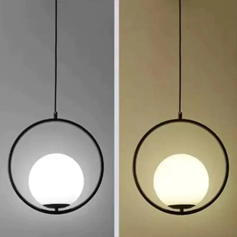 LED Creative Art Glass Ball Pendant Lights Modern Hanging Lamp E27 Black Gold Restaurant Bedroom Home Lighting Decorative