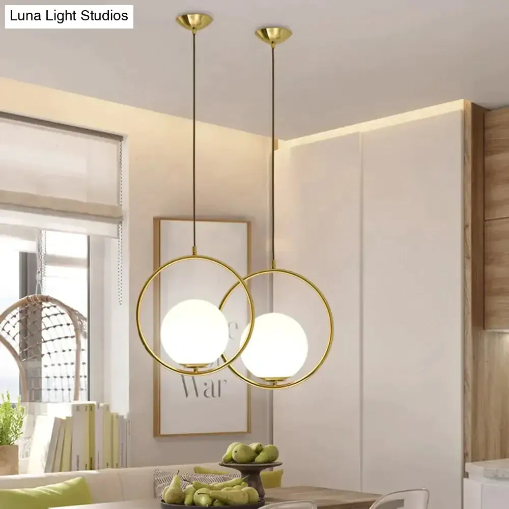 LED Creative Art Glass Ball Pendant Lights Modern Hanging Lamp E27 Black Gold Restaurant Bedroom Home Lighting Decorative