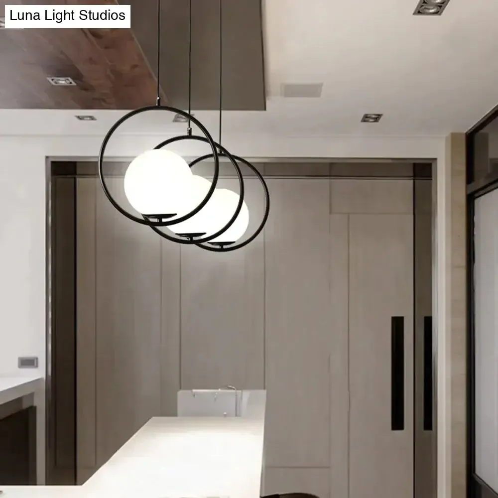 LED Creative Art Glass Ball Pendant Lights Modern Hanging Lamp E27 Black Gold Restaurant Bedroom Home Lighting Decorative