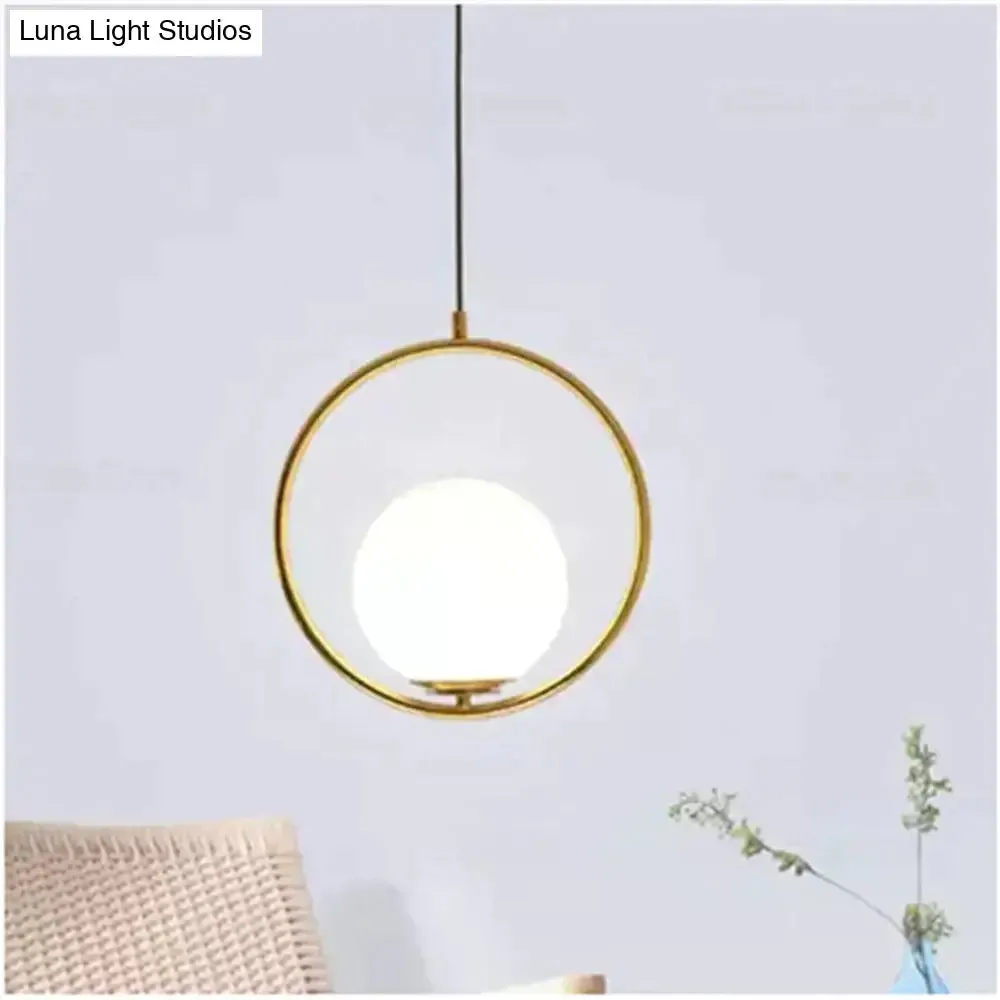 LED Creative Art Glass Ball Pendant Lights Modern Hanging Lamp E27 Black Gold Restaurant Bedroom Home Lighting Decorative