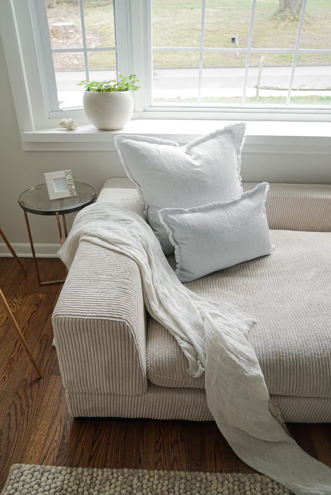 Light Grey Crossdye Linen Pillows