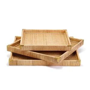 Loving It Oversized Square Rattan Tray