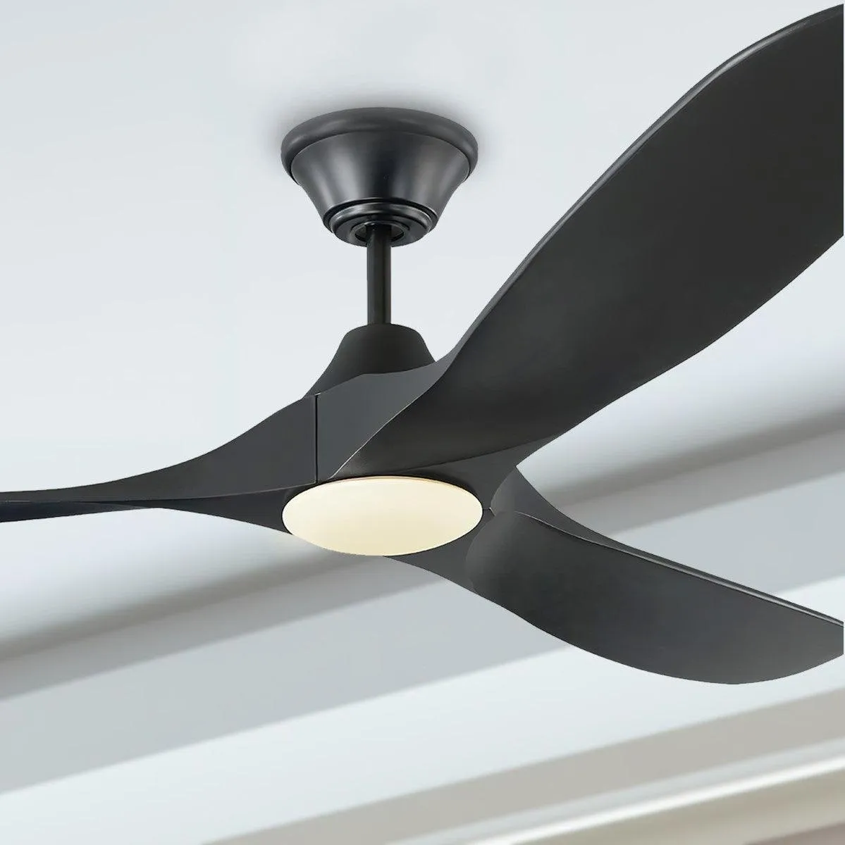 Maverick 60 Inch Black 3-Blade LED Ceiling Fan with Light and Remote