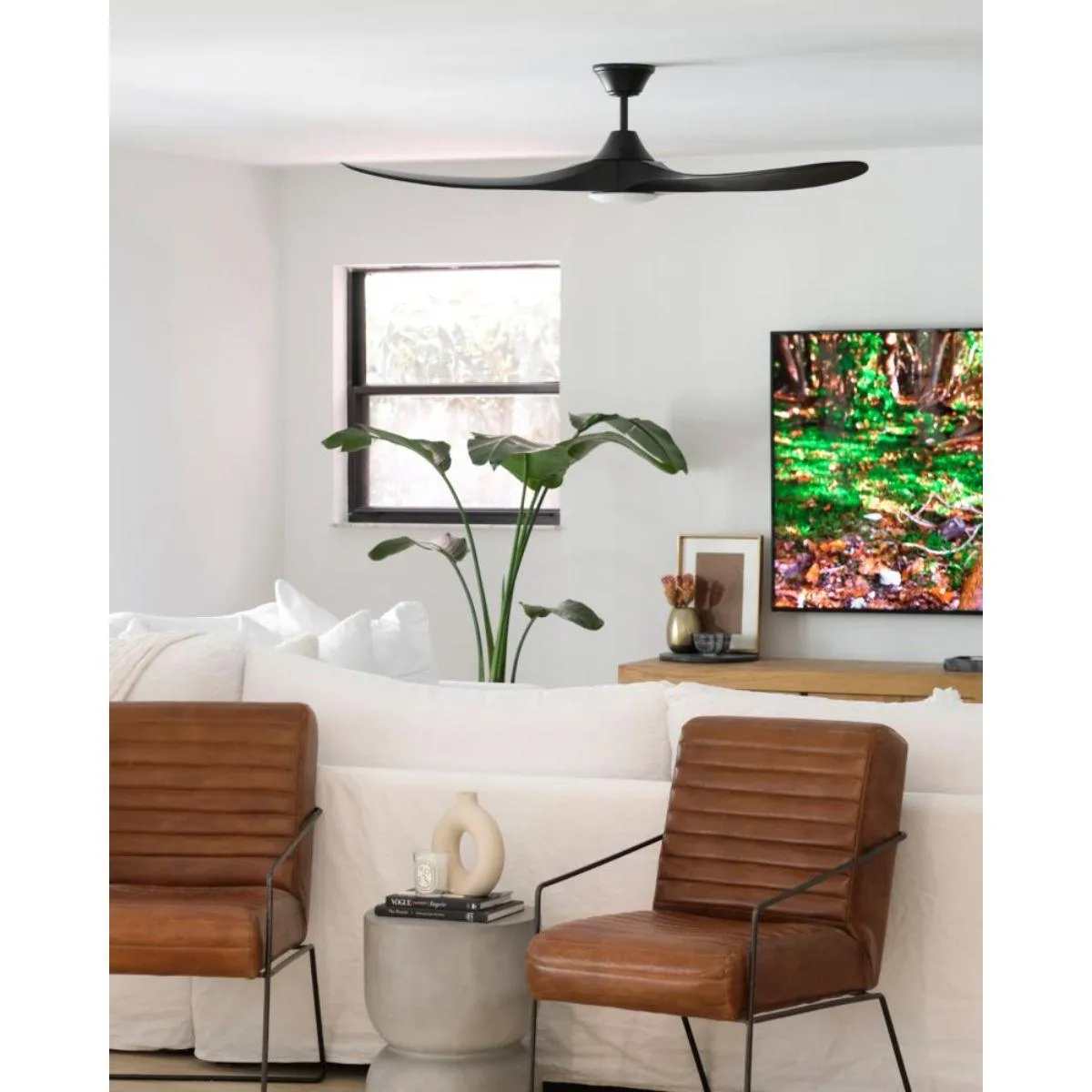 Maverick 60 Inch Black 3-Blade LED Ceiling Fan with Light and Remote