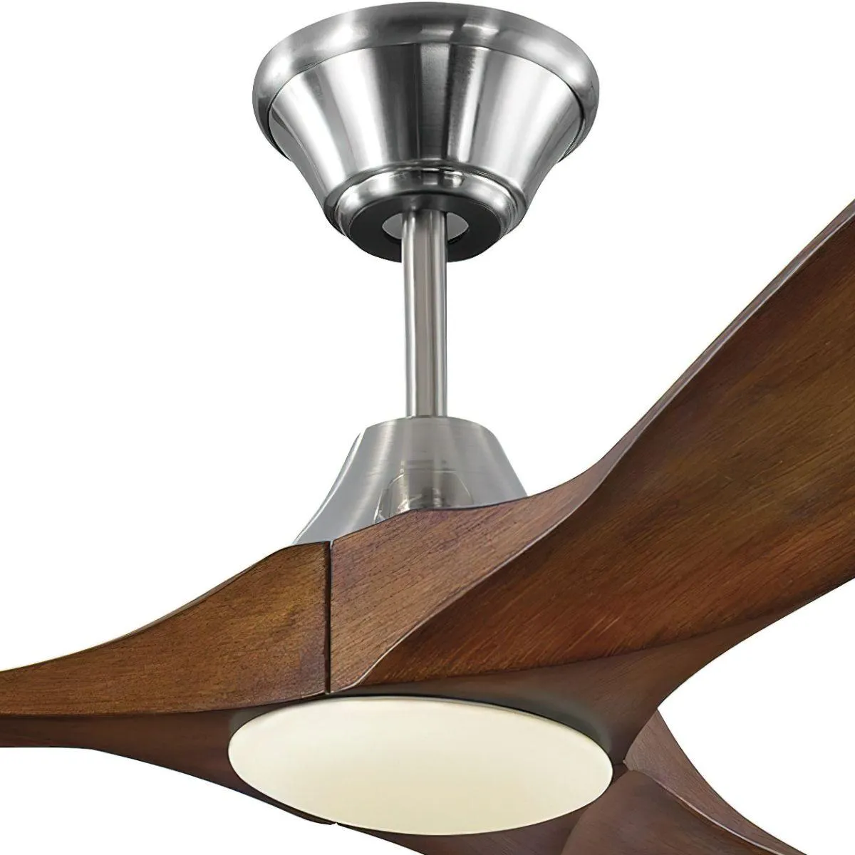 Maverick 60 Inch Steel and Koa 3-Blade LED Ceiling Fan with Light and Remote