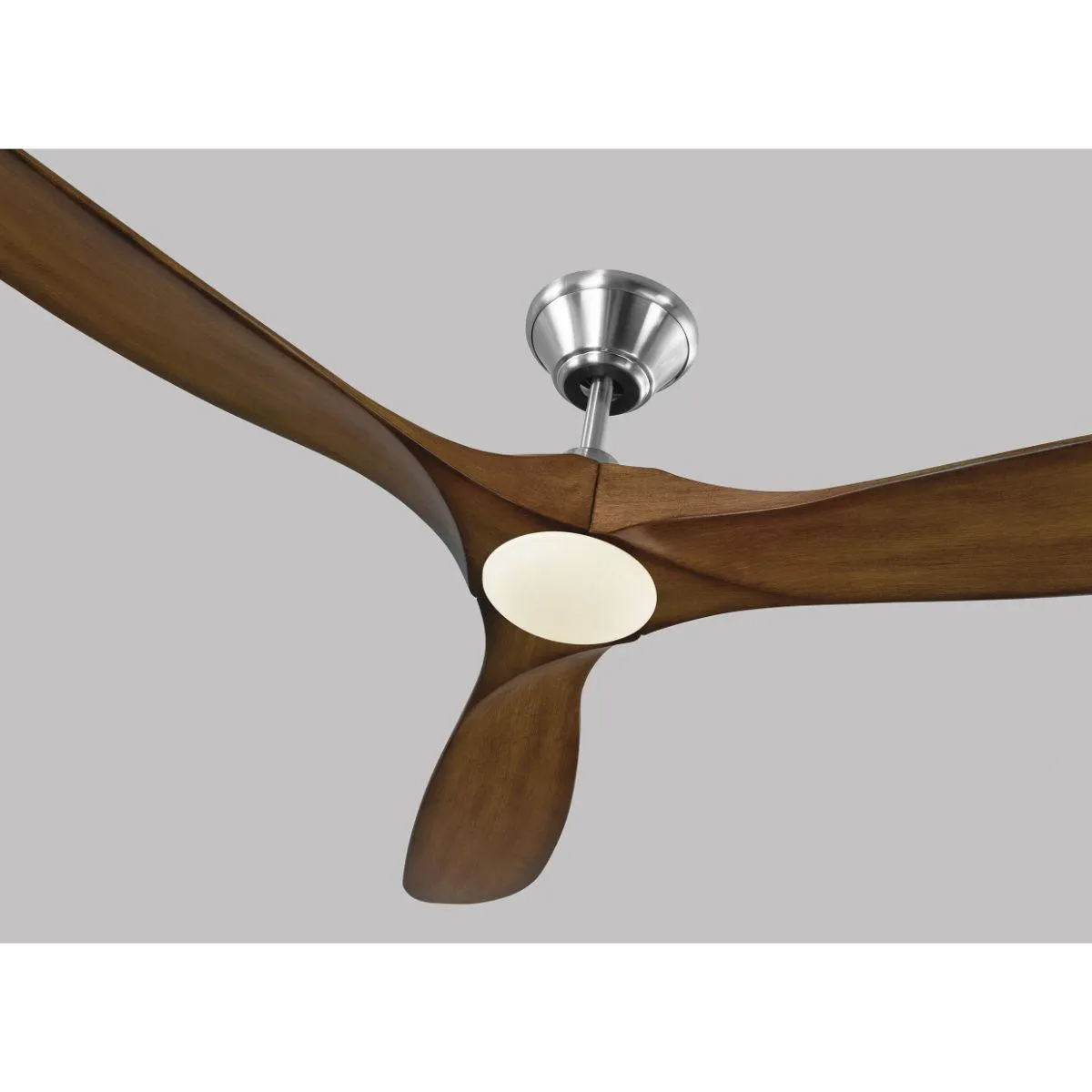 Maverick 60 Inch Steel and Koa 3-Blade LED Ceiling Fan with Light and Remote