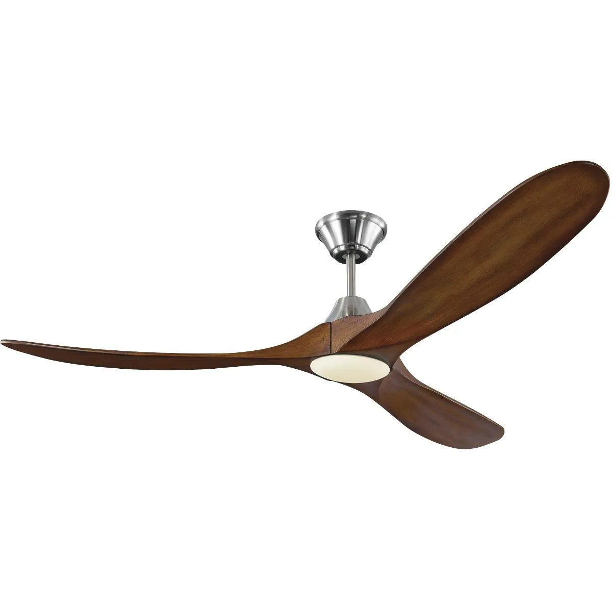 Maverick 60 Inch Steel and Koa 3-Blade LED Ceiling Fan with Light and Remote