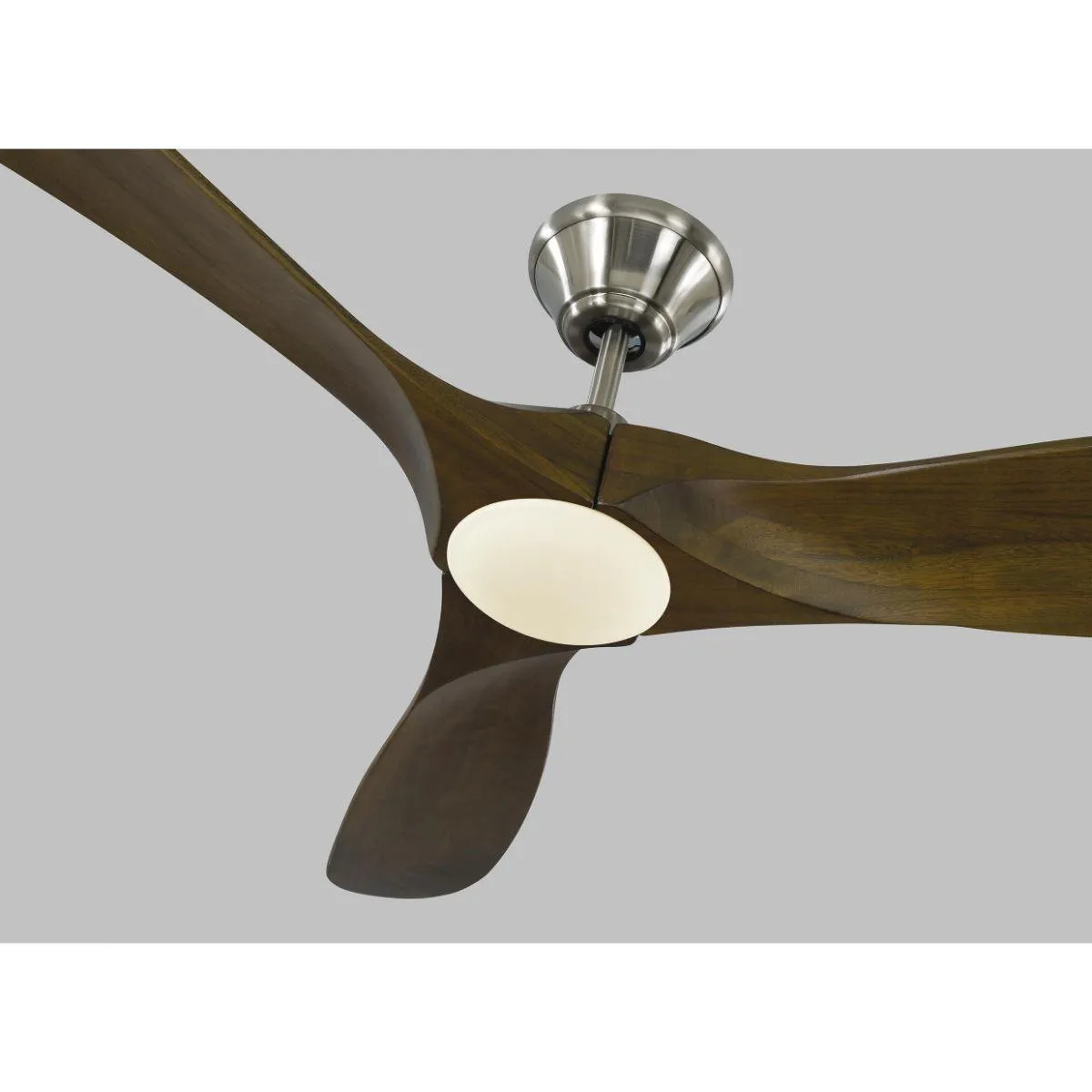 Maverick II 52 Inch Steel and Walnut Damp Rated LED Ceiling Fan with Remote