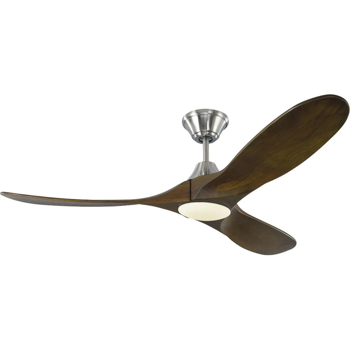 Maverick II 52 Inch Steel and Walnut Damp Rated LED Ceiling Fan with Remote