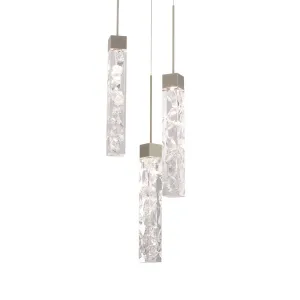 Minx 13 in. 3 Lights LED Pendant Light Brushed Nickel finish