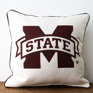 Mississippi State Logo Square Pillow