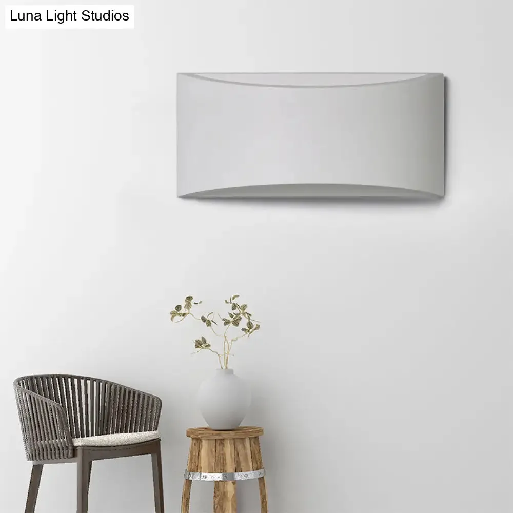 Modern LED White Wall Lamp with Warm/White Lighting - Metallic Rectangle Wall Washer Light