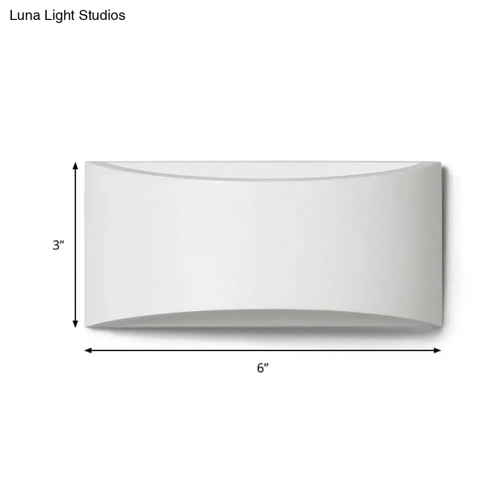 Modern LED White Wall Lamp with Warm/White Lighting - Metallic Rectangle Wall Washer Light