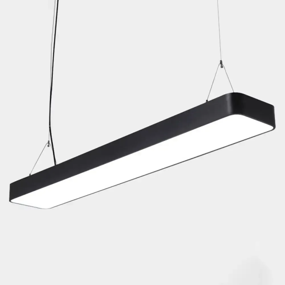 Modern Rectangle LED Pendant Light for Offices with Acrylic Diffuser