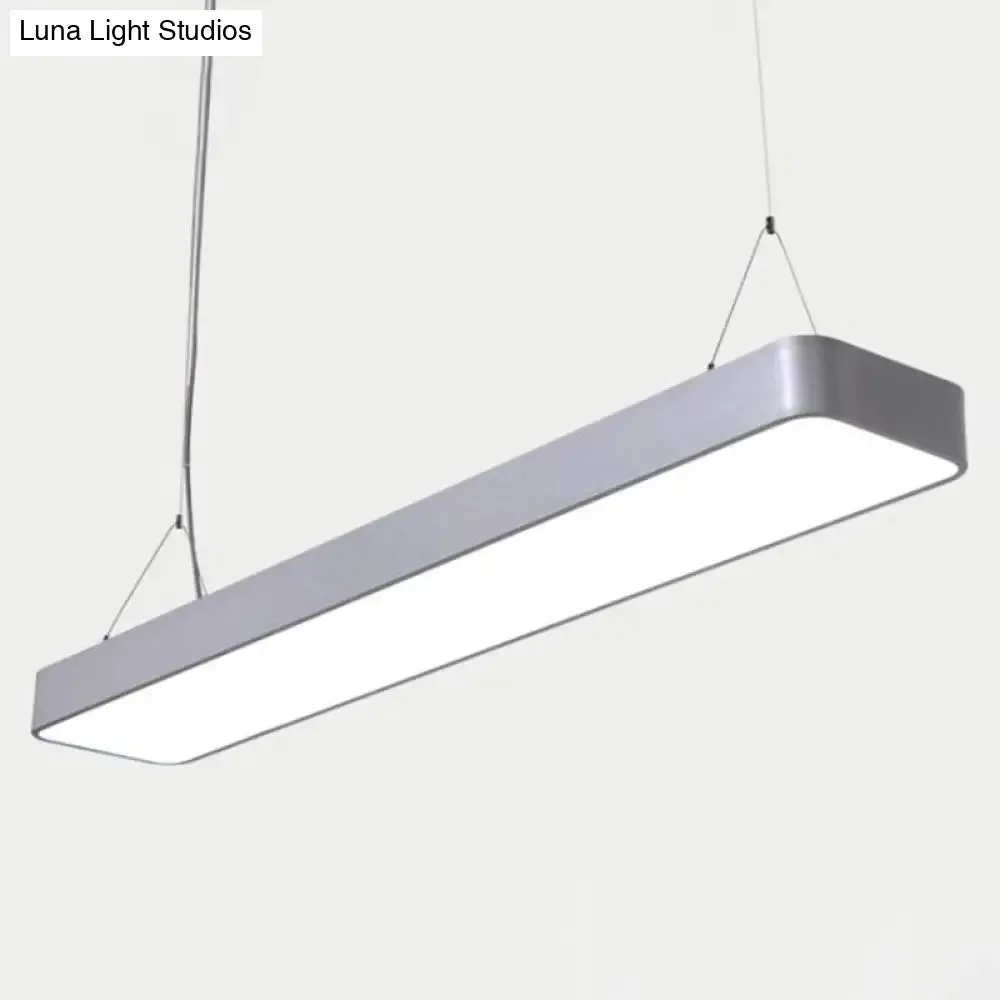 Modern Rectangle LED Pendant Light for Offices with Acrylic Diffuser