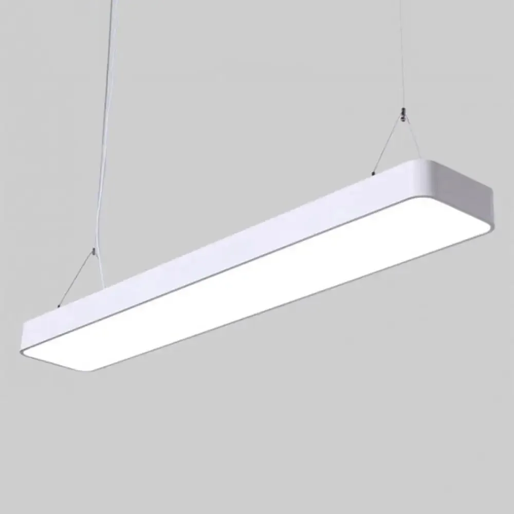 Modern Rectangle LED Pendant Light for Offices with Acrylic Diffuser