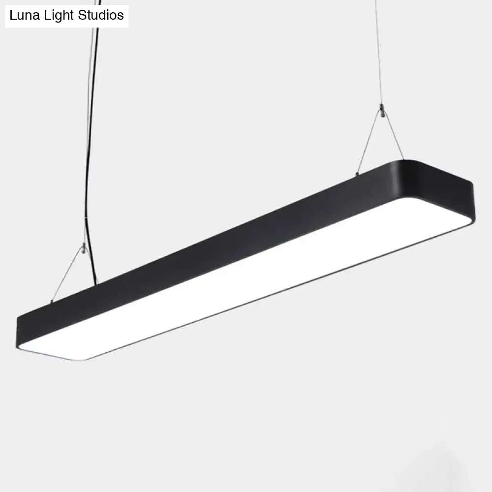 Modern Rectangle LED Pendant Light for Offices with Acrylic Diffuser