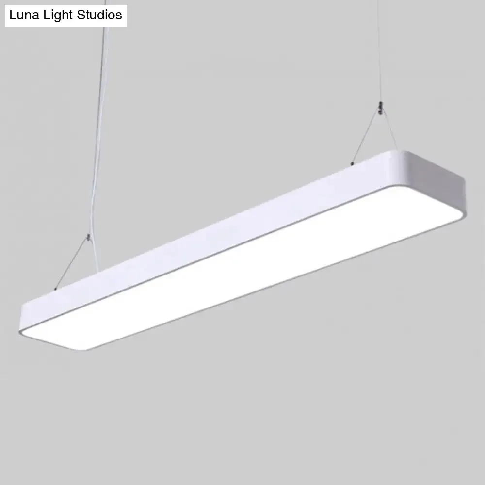 Modern Rectangle LED Pendant Light for Offices with Acrylic Diffuser