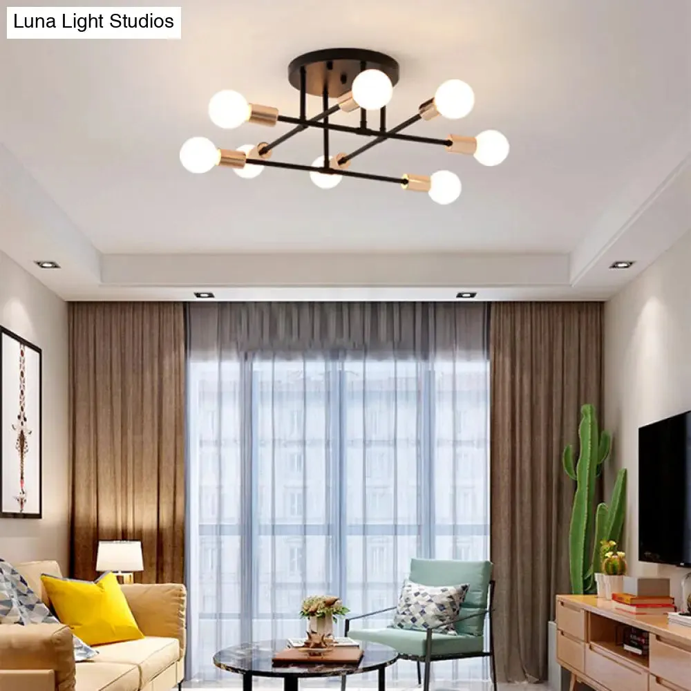 Modern Stacked Linear Ceiling Light: Energy Saving Semi Flushmount for Hotels