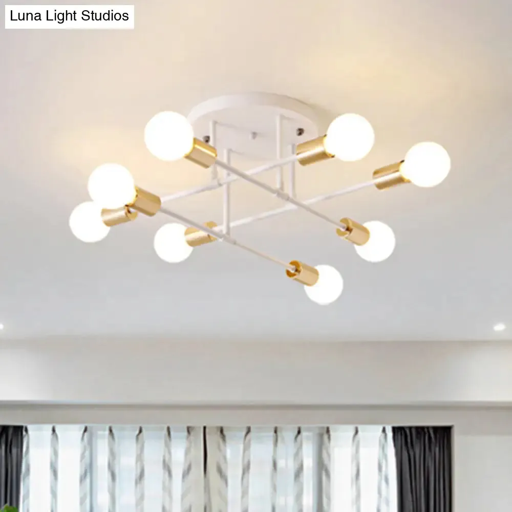 Modern Stacked Linear Ceiling Light: Energy Saving Semi Flushmount for Hotels