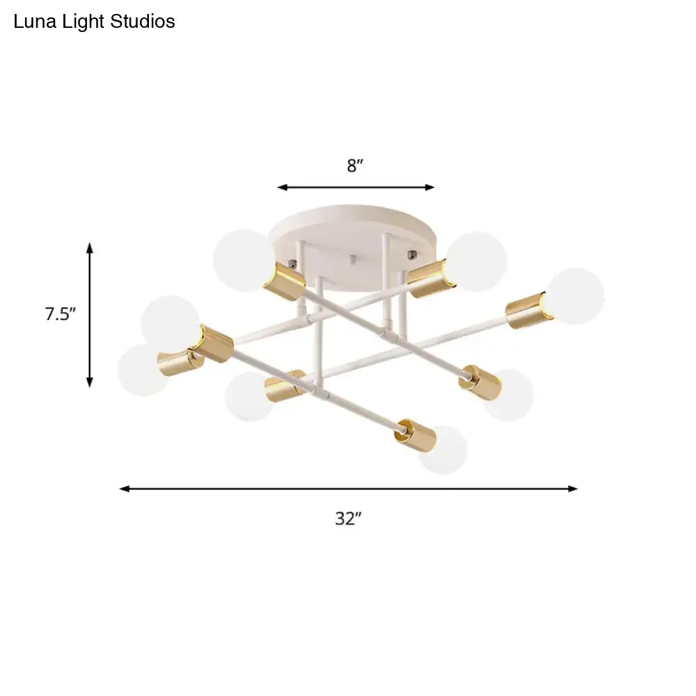 Modern Stacked Linear Ceiling Light: Energy Saving Semi Flushmount for Hotels