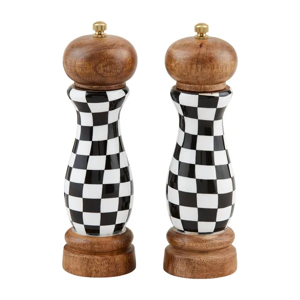 Mud Pie Checked Salt & Pepper Grinders