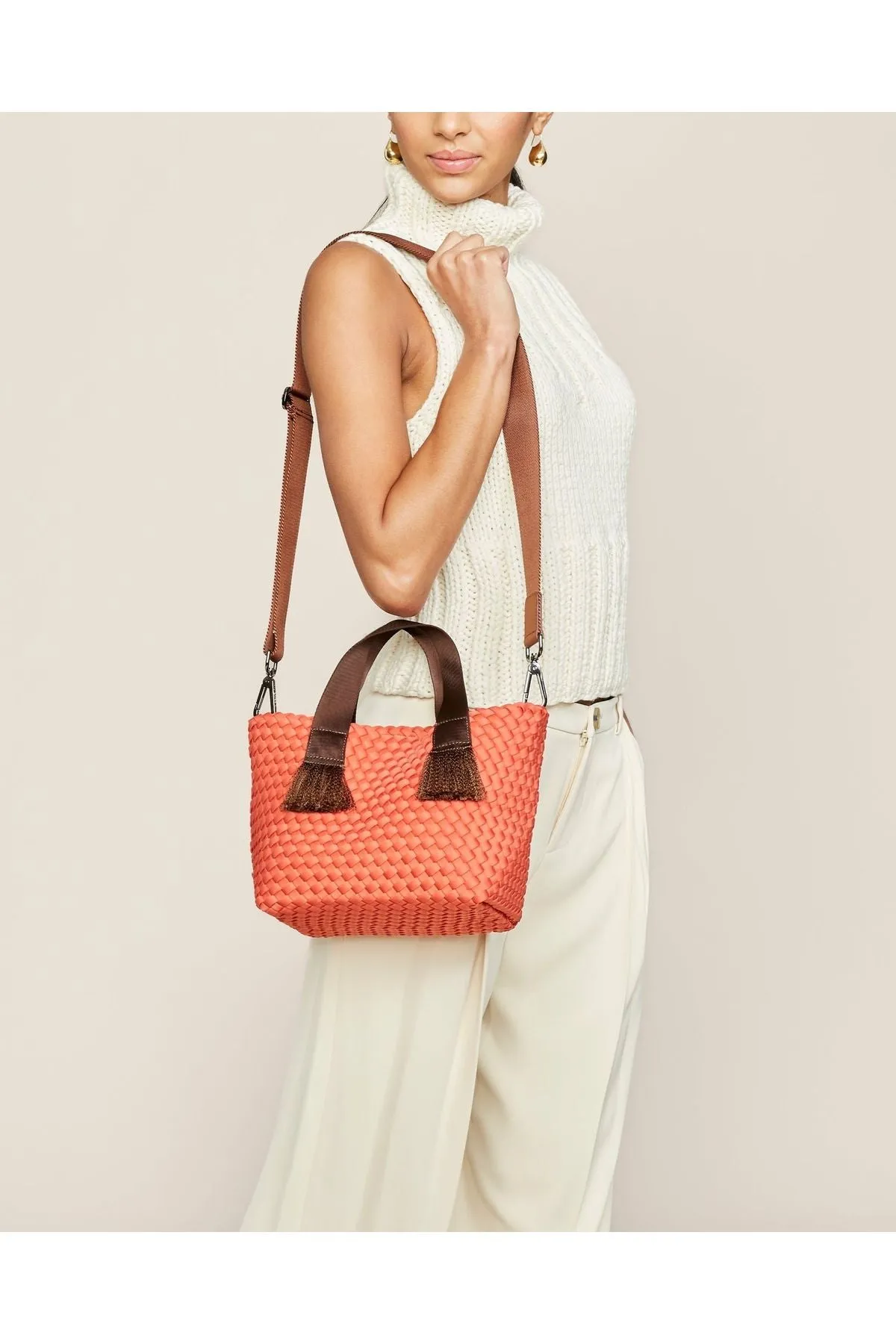 NAGHEDI Tulum Tote Small Woven Bag SN0194 | Bonaire (Solid)