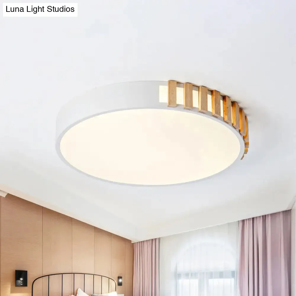 Nordic LED White Flushmount Ceiling Lamp - 16"/19.5" Metal Ring Ceiling Mount for Living Room