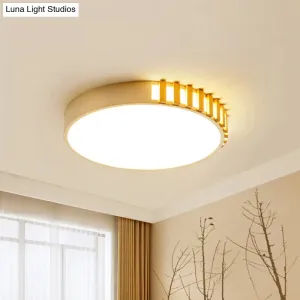 Nordic LED White Flushmount Ceiling Lamp - 16"/19.5" Metal Ring Ceiling Mount for Living Room