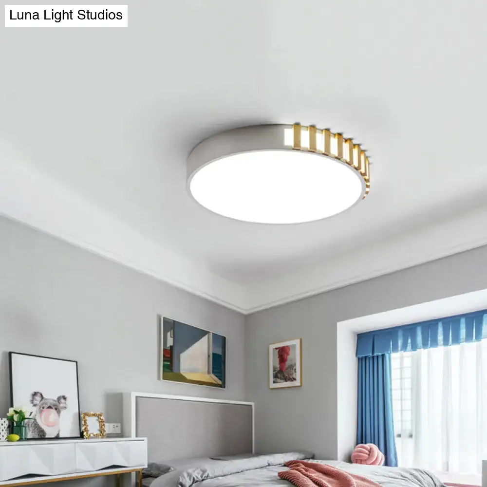 Nordic LED White Flushmount Ceiling Lamp - 16"/19.5" Metal Ring Ceiling Mount for Living Room