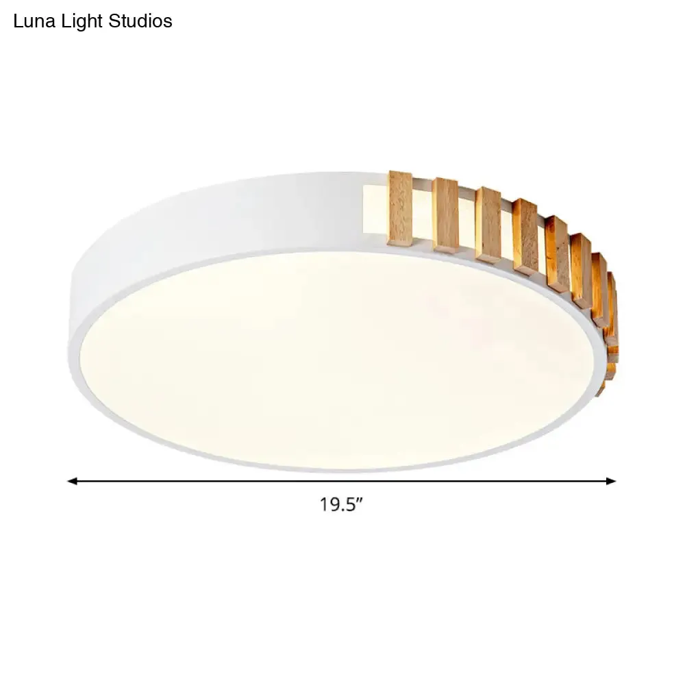 Nordic LED White Flushmount Ceiling Lamp - 16"/19.5" Metal Ring Ceiling Mount for Living Room