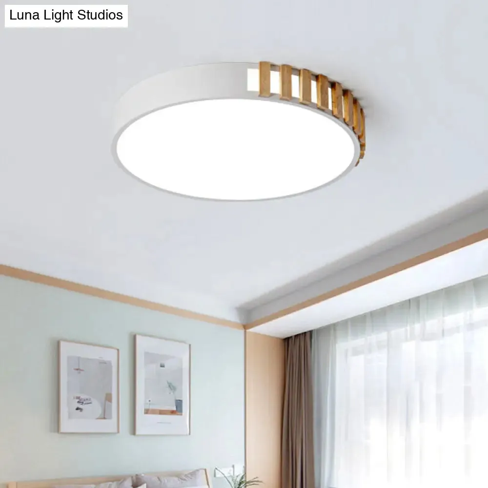 Nordic LED White Flushmount Ceiling Lamp - 16"/19.5" Metal Ring Ceiling Mount for Living Room