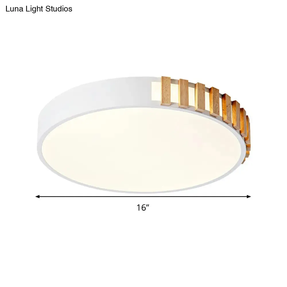 Nordic LED White Flushmount Ceiling Lamp - 16"/19.5" Metal Ring Ceiling Mount for Living Room