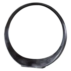 Orbits Black Nickel Large Ring Sculpture