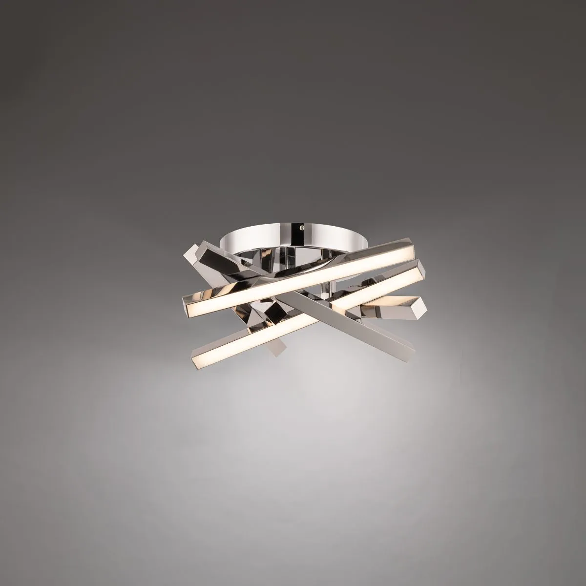 Parallax 15 in. LED Ceiling Flush Mount Light 3500K Chrome Finish