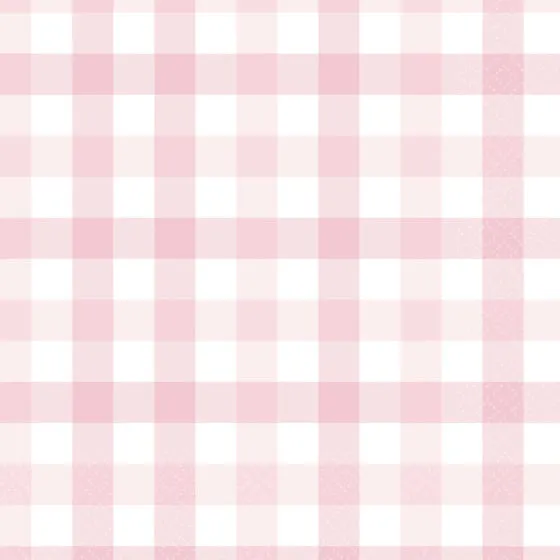 Pastel Pink Gingham Lunch Napkin FSC 16pk